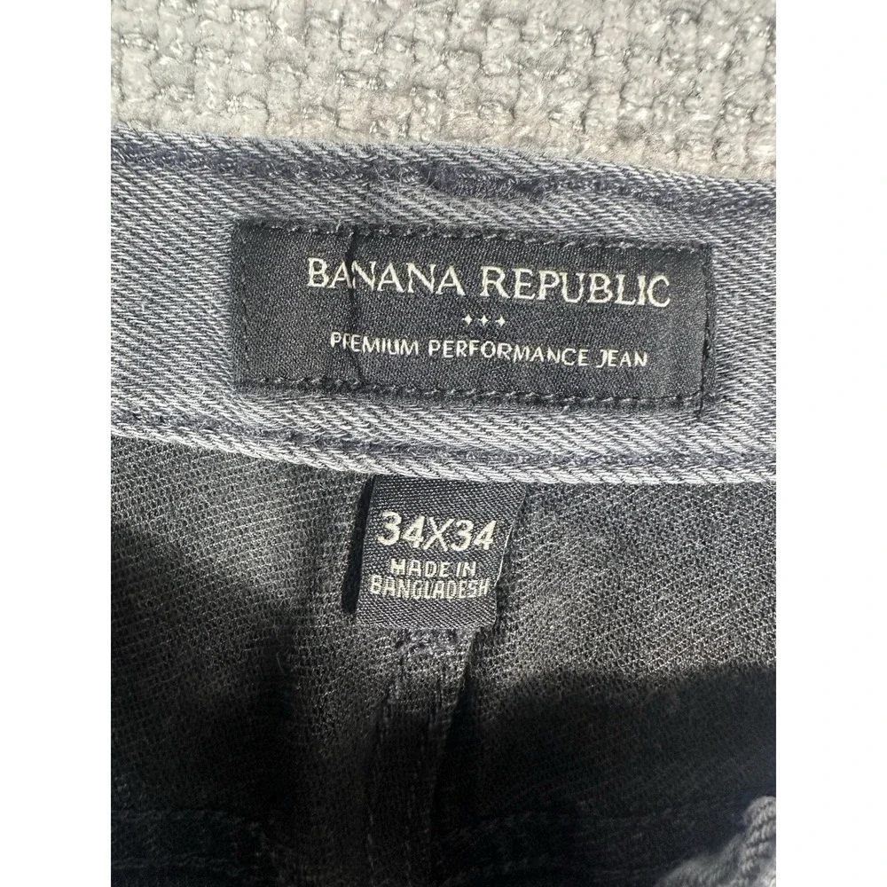 Banana Republic Jeans Mens 34x32‎ Gray Premium Performance Stretch Slim Straight